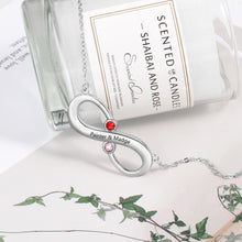Load image into Gallery viewer, Custom Infinity Necklace With Two Birthstones Silver
