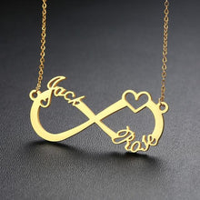 Load image into Gallery viewer, Infinity Two Name Necklace in Gold Plated