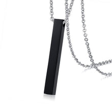 Load image into Gallery viewer, Long Bar Vertical Necklace Black