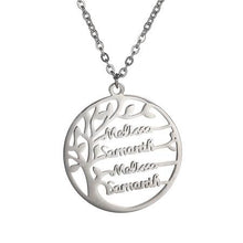 Load image into Gallery viewer, Tree Of Life Custom Name Necklace Silver