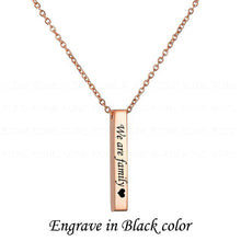 Load image into Gallery viewer, Custom Name Date Bar Necklace Rose Gold