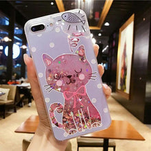 Load image into Gallery viewer, Quicksand holster for iPhone X 7 for iPhone 6 6s Plus XR XS Max 11PRO Flamingo phone case Bling Dynamic Love Hearts back cover