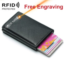Load image into Gallery viewer, Photo Engraving Card Holder- Anti RFID Leather