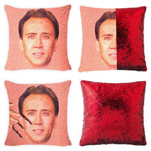 Load image into Gallery viewer, Fashion Shining Trump Cushion Reversible Color Changing Pillow Case Magical Nicolas Cage Cushion Cover with Sequins Pillow Cover
