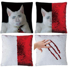Load image into Gallery viewer, Fashion Shining Trump Cushion Reversible Color Changing Pillow Case Magical Nicolas Cage Cushion Cover with Sequins Pillow Cover