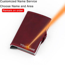 Load image into Gallery viewer, Custom Name Card Holder Anti RFID Slimwallet