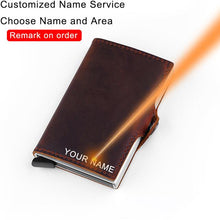 Load image into Gallery viewer, Custom Name Card Holder Anti RFID Slimwallet