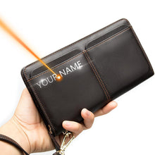 Load image into Gallery viewer, Men's Engraved Laser Leather Wallet