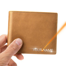 Load image into Gallery viewer, Personalized Name Engraving Leather Short Wallet