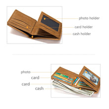 Load image into Gallery viewer, Personalized Name Engraving Leather Short Wallet