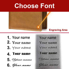 Load image into Gallery viewer, Personalized Name Engraving Leather Short Wallet