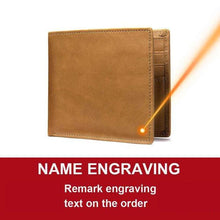 Load image into Gallery viewer, Personalized Name Engraving Leather Short Wallet
