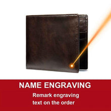 Load image into Gallery viewer, Personalized Name Engraving Leather Short Wallet