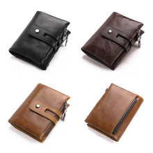 Load image into Gallery viewer, Custom Name Engraving Bifold Zipper wallet