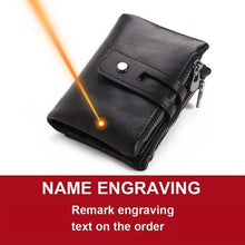 Load image into Gallery viewer, Custom Name Engraving Bifold Zipper wallet