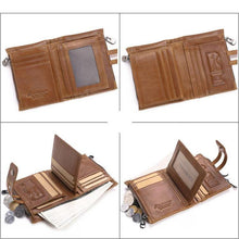 Load image into Gallery viewer, Custom Name Engraving Bifold Zipper wallet