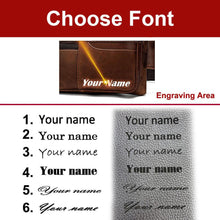 Load image into Gallery viewer, Custom Name Engraving Leather Waist Bag For Men