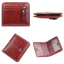 Load image into Gallery viewer, Custom Name Engraving Leather Short Wallet