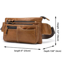 Load image into Gallery viewer, Custom Name Engraving Leather Waist Bag For Men