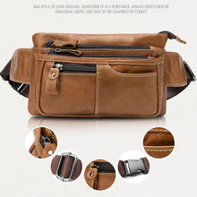 Load image into Gallery viewer, Custom Name Engraving Leather Waist Bag For Men