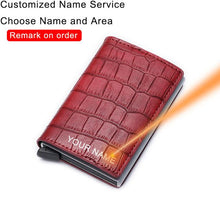 Load image into Gallery viewer, Custom Name Card Holder Anti RFID Slimwallet