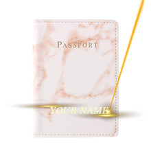 Load image into Gallery viewer, Customized Engrave Name Travel Marble Passport Cover