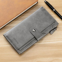 Load image into Gallery viewer, Custom Engraved leather Zipper Buckle Wallet