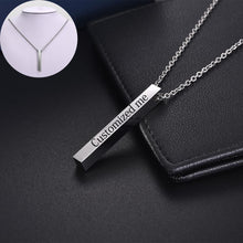 Load image into Gallery viewer, Personalized Stainless Steel Necklace Black