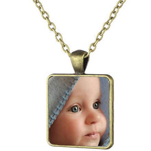 Load image into Gallery viewer, Custom Photo Square Pendant Necklace