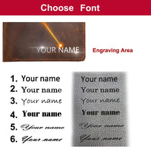 Load image into Gallery viewer, Personalized Name Engraving Mens Leather Wallet
