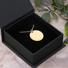 Load image into Gallery viewer, Engraved Silver Disc Necklace
