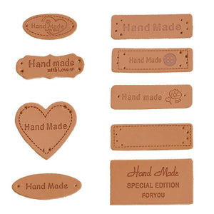 50Pcs Embossed Hand Made Letter Labels For Diy Sewing Materials