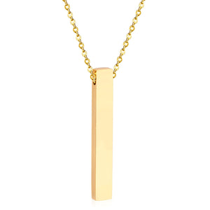 Vertical Bar Necklace Stainless Gold