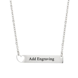 Personalized Nameplate Necklace With Heart