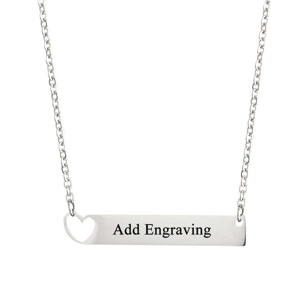 Personalized Nameplate Necklace With Heart