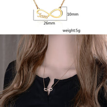 Load image into Gallery viewer, Custom Single Name Infinity Necklace Gold Plated
