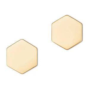 Sterling Silver Hexagon Stud Earrings