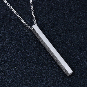 Long Bar Vertical Necklace Silver