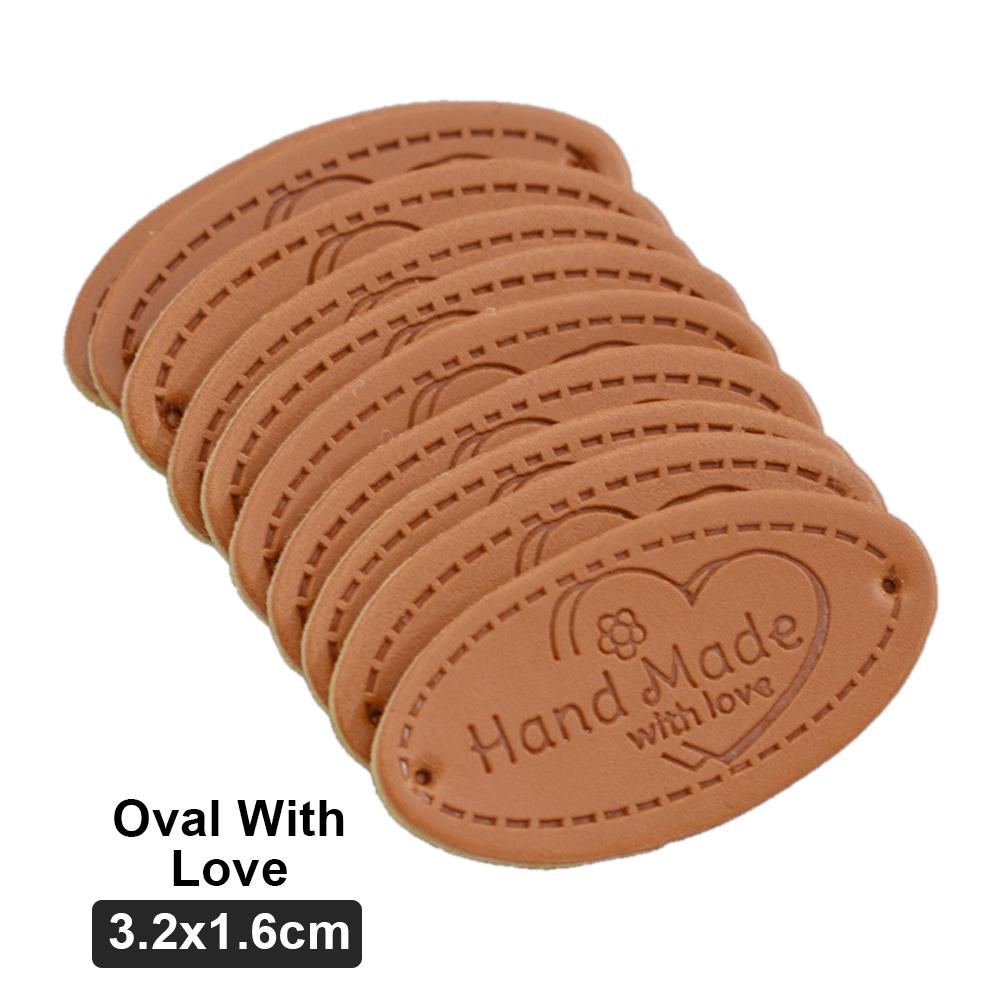 50Pcs Embossed Hand Made Letter Labels For Diy Sewing Materials