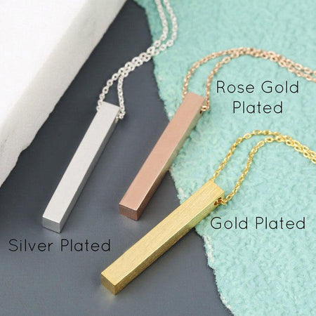 Personalized Engraved Necklace Rose Gold