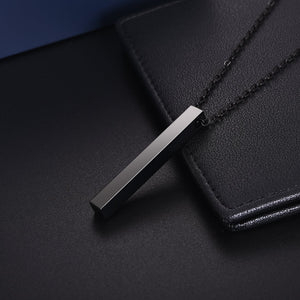 Personalized Stainless Steel Necklace Black