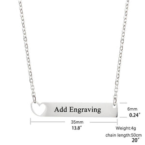 Personalized Nameplate Necklace With Heart
