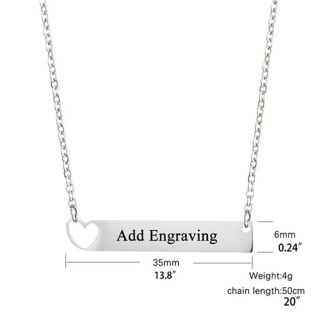 Personalized Nameplate Necklace With Heart