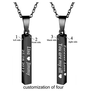 Personalized Date Necklaces Black