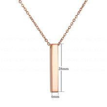 Load image into Gallery viewer, Custom Name Date Bar Necklace Rose Gold
