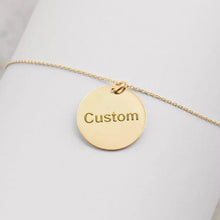 Load image into Gallery viewer, Engraved Silver Disc Necklace
