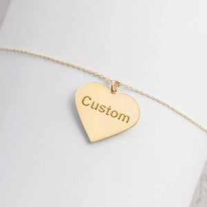 Engraved Silver Heart Necklace