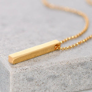 Personalized Engraved Necklace Gold