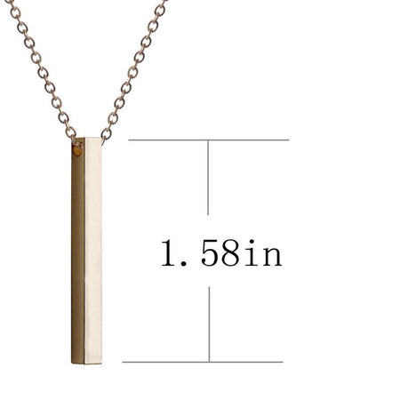 Engraved Date Name Pendant Necklace Gold