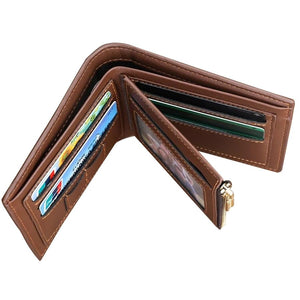 Customized Photo Men's Trifold Wallet Brown